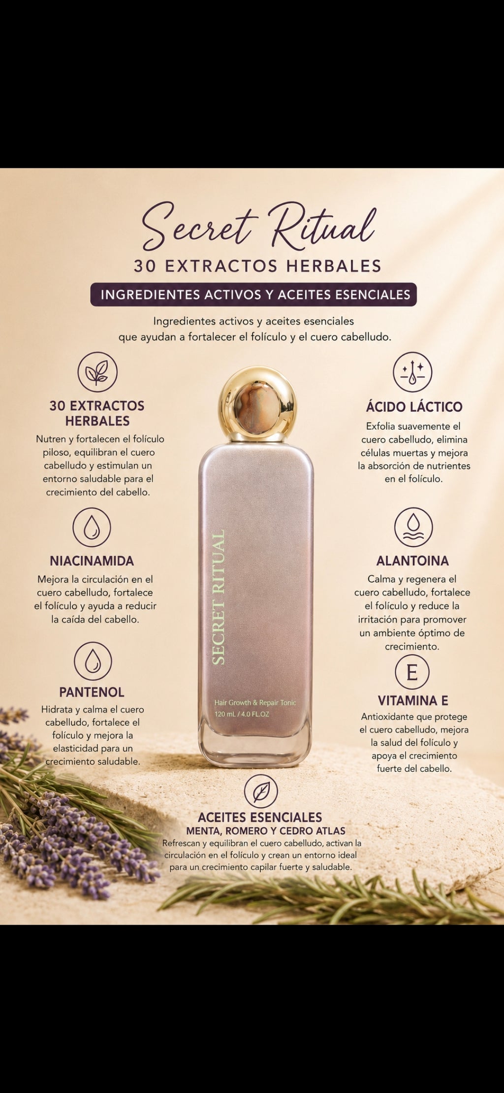 Secret Ritual Tonic – Tónico fortalecedor e incentivador capilar -120 ml