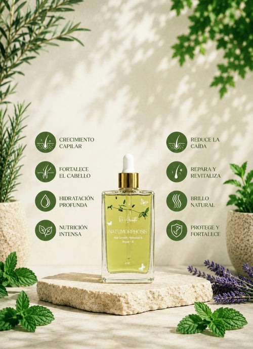 Re-Growth – Aceite Capilar ancestral, elaborado con 30 Hierbas naturales y ayurvedicas y 10 Aceites vegetales nutritivos,  incentiva y fortalece de una forma botanica - 120 ml